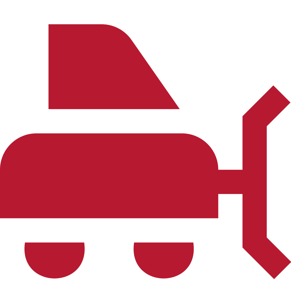 Rotes Symbol eines Baggers.