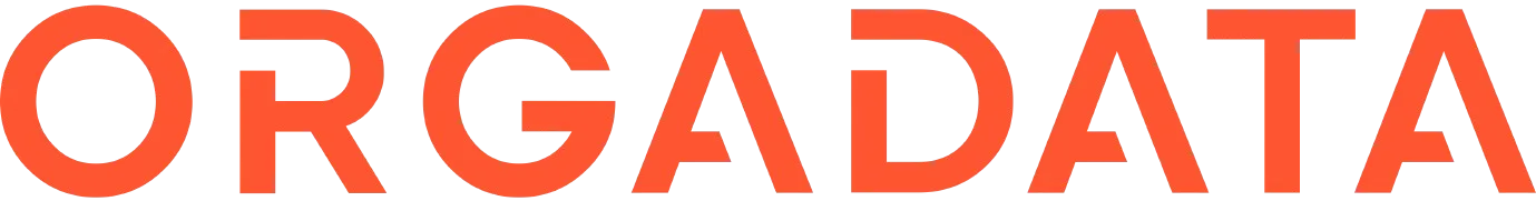 Orangenes Logo mit dem Schriftzug „ORGADATA“ in Großbuchstaben.